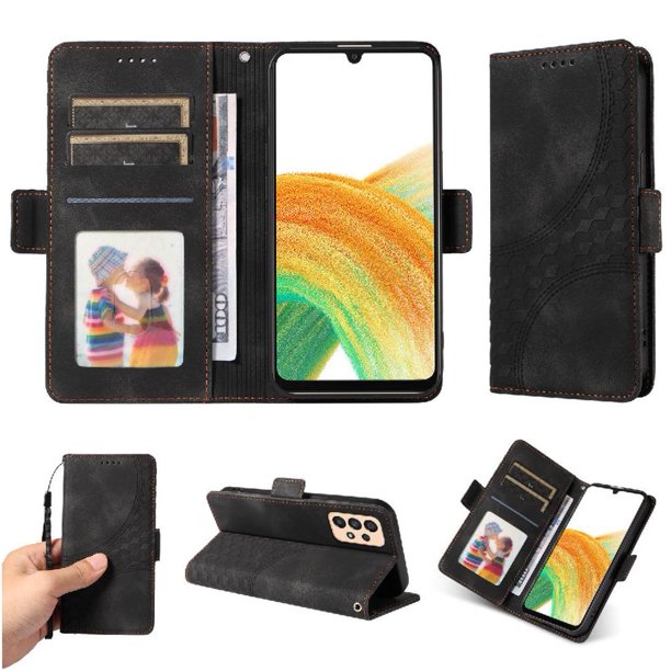 Carcasa FOXDOCK Samsung Galaxy A33 5G de cuero PU, diseño acolchado clásico, protección contra caídas y rayones