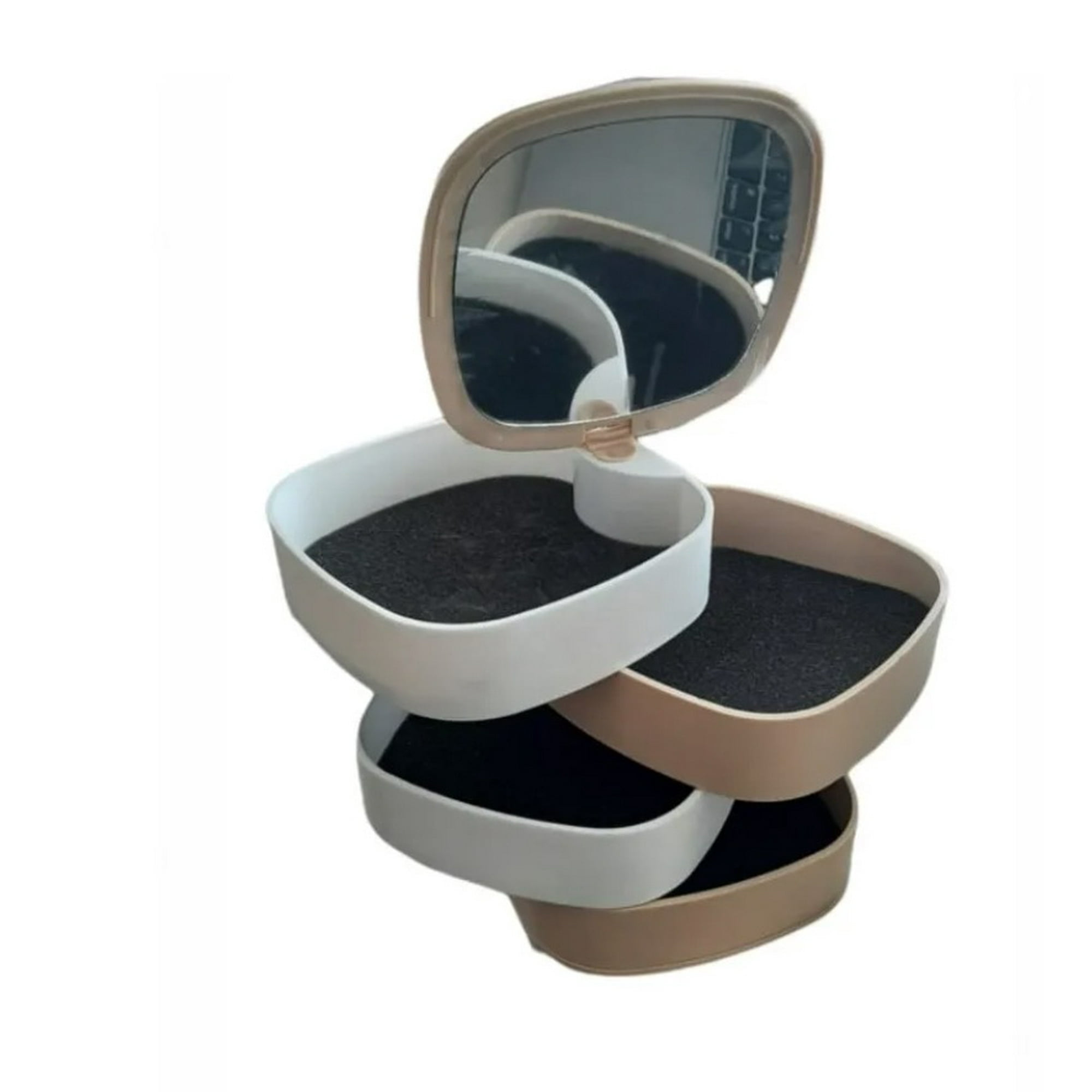 Tomasstore - Organizador Para Joyas 360° Joyero De 4 Cajones + Espejo