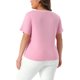 thumbnail image 3 of Agnes Orinda Camisetas de Mujer Tallas Grandes para Escuela o Universidad con Ribete en Contraste, Nudo en el Cuello Cuadrado, Manga Corta, Blusas Casuales 4X Rosa, 3 of 6