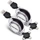 thumbnail image 1 of Paquete de 2 cables retráctiles de carga rápida múltiple de 3,0 A, cable de carga múltiple de 3,3 pies/1 m, cable de carga USB 3 en 1 con conector para teléfono/tipo C/micro USB para teléfono/Galaxy S, 1 of 7