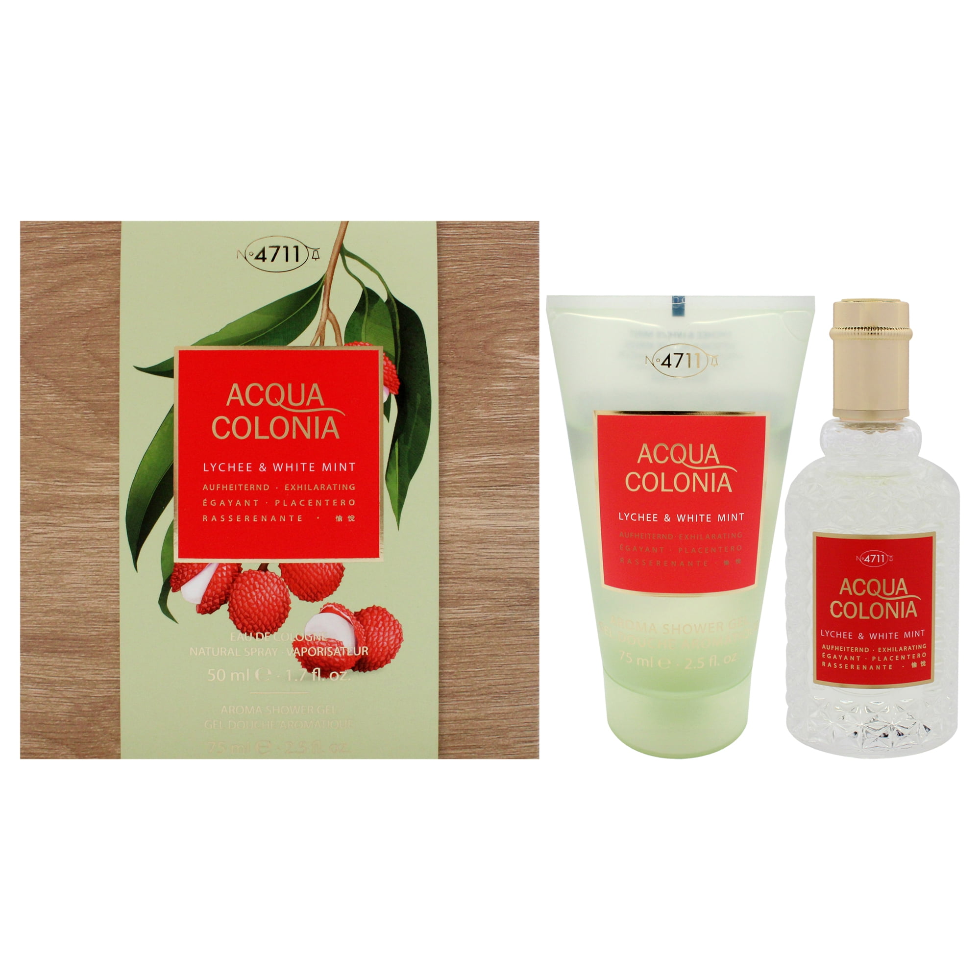 Muelhens - Acqua Colonia - Lichi Y Menta Blanca De Para Unisex - Set De Regalo Edc Spray, Gel De Ducha