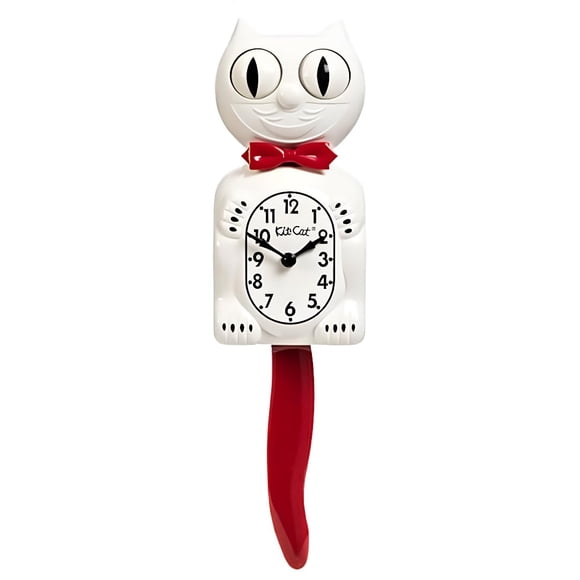 Reloj Kit Cat Klock Candy Cane Rojo con ojos y cola en movimiento