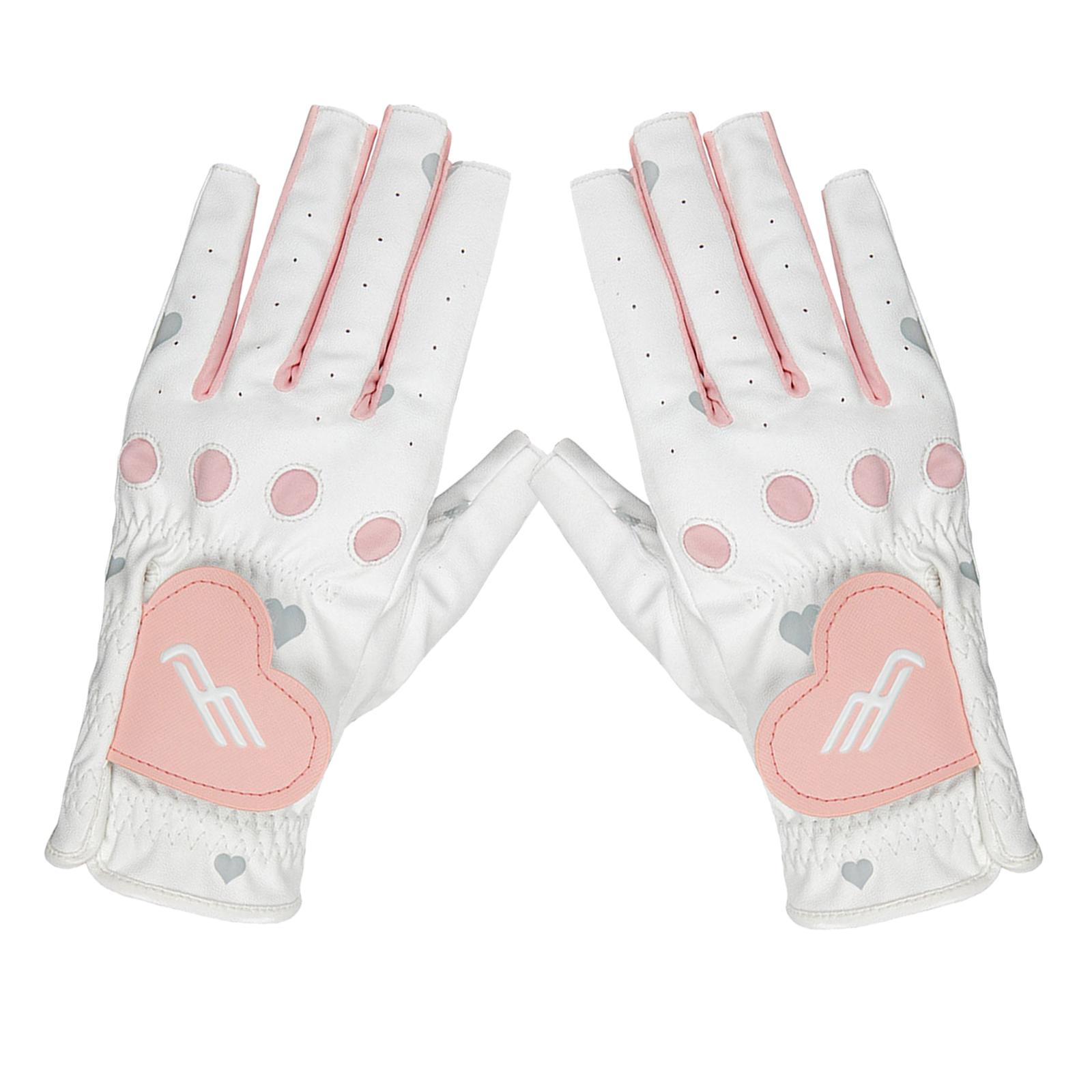 Magideal - 2 Guantes De Golf Transpirables Para Mujer, Guantes Sin Dedos Para Mujer, Para Deportes Al Aire Libre, Ciclismo Rosa 18