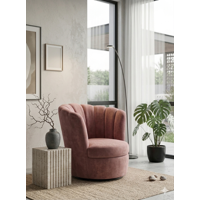 Muebles New - Sitial Flor Giratorio Palo Rosa Felpa