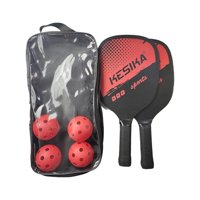 Magideal - Raquetas De Raqueta De Paleta Pickleball Profesional 4 Pickleballs Bolsa De Transporte Agarre Cómodo Ligero Para Adultos Al Aire Libre Principiantes , Rojo