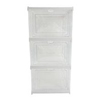 Magideal - 3 Cajas De Almacenamiento Para Zapatos, Apilables, Ahorradoras De Espacio, Organizadores De Zapatos, Vitrinas Para Cosméticos, Sombreros, Artículos Co