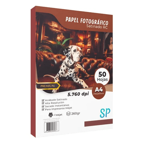 Genérico - Papel Fotográfico Rc Satinado A4 Glossy 260gr X 50 Hojas Sp Color Blanco