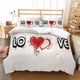 thumbnail image 1 of Love Heart Duvet Cover Microfiber Luxury Romantic Theme Bedding Set For Couple Valentine's Day Gifts Bedroom Decor, 1 of 5