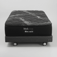 Bloccare - Cama 1 Plaza Box 13 Cm + Colchon Black Prime - Modelo Uno- Rueda Logo
