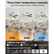 thumbnail image 3 of Ventilador de techo Vaczon de 52" negro y dorado con luz LED, 6 velocidades, 3 of 9