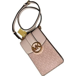 Cartera Michael Kors Womens Small Polyester Signature Crossbody Smartphone Bag Dark Powder Blush