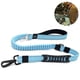 thumbnail image 2 of Correa resistente para perros grandes de hasta 40 kg, reflectante para entrenamiento de paseo, con amortiguación elástica y hebilla para cinturón de seguridad de coche, 2 asas acolchadas para mayor co, 2 of 8