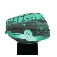 Lelumania - Lampara Ilusion 3D Combi De 7 Colores, Base Touch