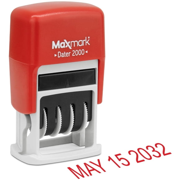 Sello de Fecha MaxMark 2000 Rojo Autoentintado
