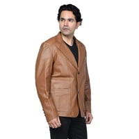 Chaqueta Deportiva Sharo Classic Leather Cuero Marrón Hombre