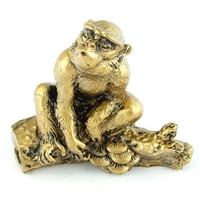 Feng Shui Import - Figura De Mono Dorado De Resina Importada De Feng Shui, 10 Cm