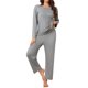 thumbnail image 2 of INSPIRE CHIC Conjuntos de Pijama para Mujer de Manga Larga Ropa de Dormir Cómoda Conjunto de 2 Piezas para Otoño Invierno 2026 X-Large Gris Oscuro, 2 of 6