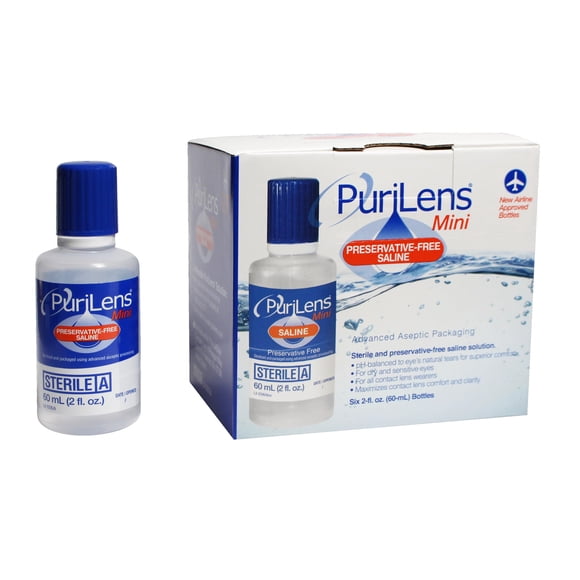 Solución salina para lentes de contacto Purilens Mini 60 ml (6 x 60 ml)