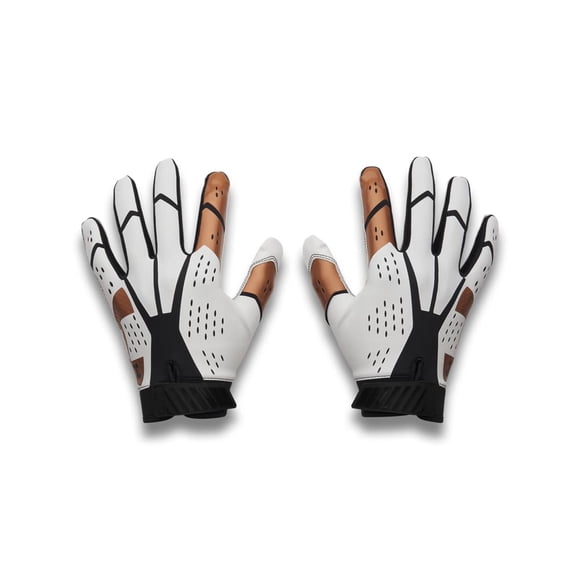 Guantes de fútbol Under Armour Blur para hombre, talla X-Small, blancos