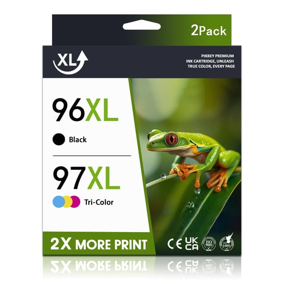 Cartuchos de tinta PikBey 96XL y 97XL, paquete de 2 (negro y tricolor)
