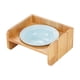 thumbnail image 2 of Cuenco De Cerámica Para Gatos Con Estante Elevado De Madera, Estable Y Práctico Para Gatitos Y Mascotas Pequeñas, Color Azul, 2 of 2