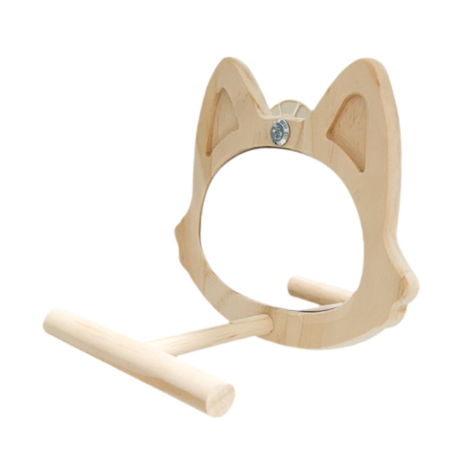 Magideal - Espejo Para Pájaros Con Percha, Soporte De Madera Para Percha De Pájaros, Espejo De Madera Para Pájaros Para Estar De Pie, Masticar, Accesorios Para A