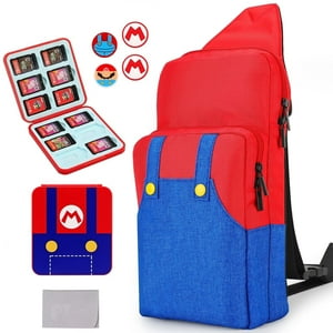 Bolso Bandolera Aaronmei Super Mario Con Estuche Para Tarjetas Y Protectores Para Joystick Clásico