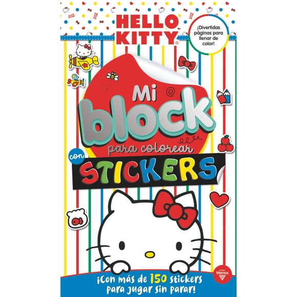 Block de stickers para colorear hello kitty