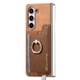 thumbnail image 1 of Funda Magnética Para Samsung Galaxy Z Flod 4 Con Billetera Y Anillo Protector Resistente Marrón, 1 of 6