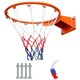 thumbnail image 1 of Aro de Basquetbol con Red - 18 in (45.7cm) de Diámetro, 18 mm Tubo de Acero Macizo, Equipo Deportivo para Entrenamiento de Basquetbol, Uso Exterior, Color Naranja, 1 of 8
