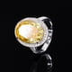 thumbnail image 3 of 3 Pzas Encantadores Juegos de Joyería Nupcial Ovalada Amarilla para Boda Collar Colgante de Plata Esterlina con Circonia Cúbica Aretes Colgantes y Anillos Talla 5-9 Ideal para Esposa Mujeres Juego, 3 of 9