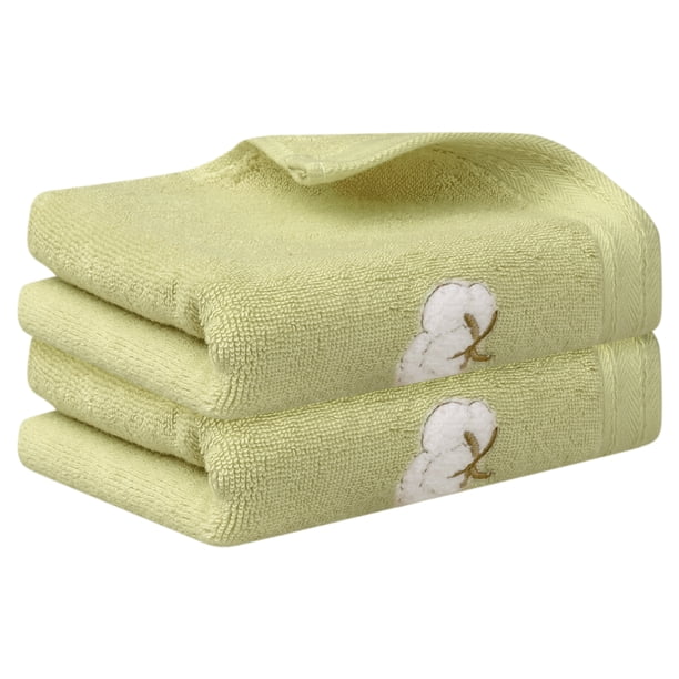 REGALWOVEN Toallas de Mano de Algodón de 2 Piezas, Toallas de Mano Cómodas y Ligeras para Baño, Cocina Verde 14" x 28"