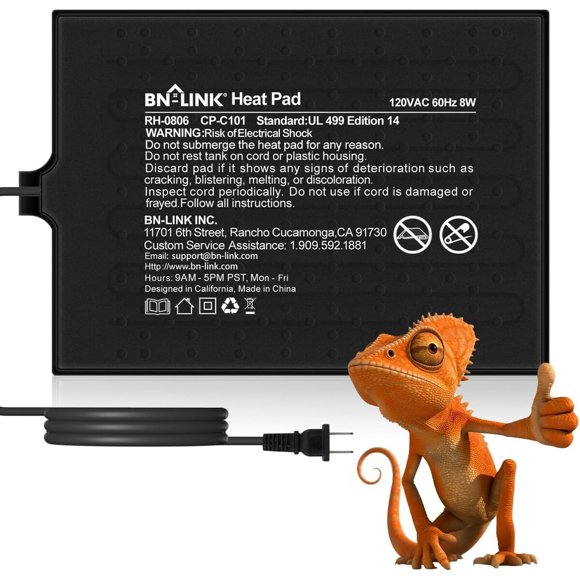 BNLINK Reptile Heat Pad 6 x 8, 8 W, para terrarios de 10 a 20 galones