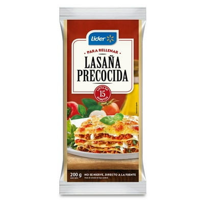 Lasaña Precocida Caja 200 G Lider