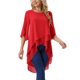 thumbnail image 4 of INSPIRE CHIC Blusa de Chifón de Halloween para Mujer con Mangas Divididas 3/4 y Dobladillo Asimétrico Túnica Roja 2XL, 4 of 6