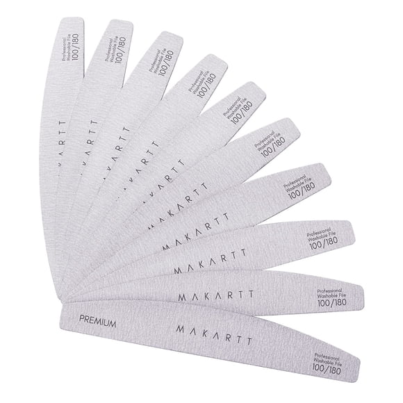 Lima de uñas Makartt de grano 100/180 para uñas naturales, 10 unidades