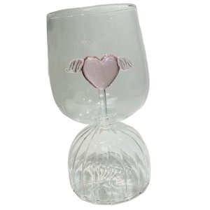 Magideal - Copas De 350Ml, Copas De Cóctel Con Decoración De Corazón, Decoración Interior Para Fiestas, Copa Transparente Para Regalos De