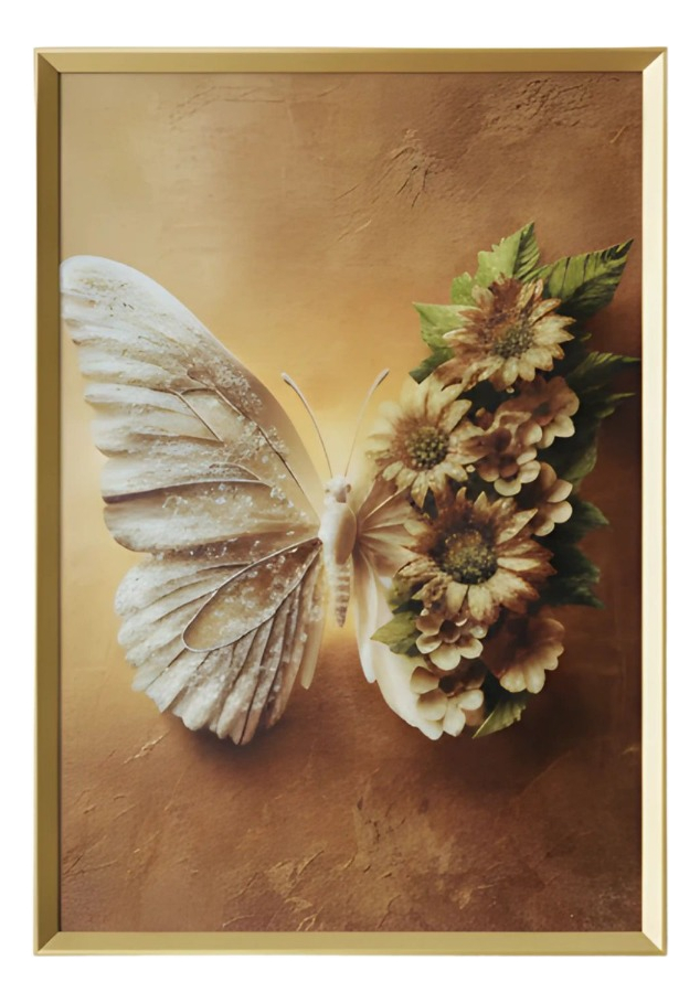 Genérico - Cuadro Decorativo Escena Mariposa Marco Adorno Hogar Jhn