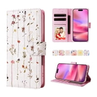 Foxdock Funda Tipo Cartera Floral Para Iphone 15 Pro ,Funda Con Tapa De Cuero Pu, Protección Antigolpes Con Ranuras Para Tarjetas Y Soporte