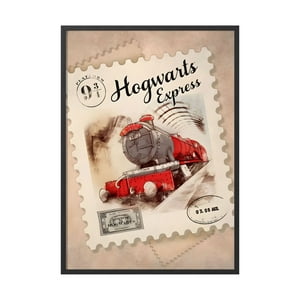 Creango - Cuadro Poster Enmarcado Harry Potter Hogwarts Express Decorativo