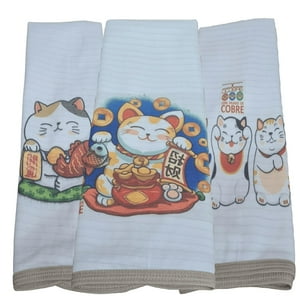 Dcobre - Pack 3 Paños Cocina En Cobre Modelo Gato Fortuna