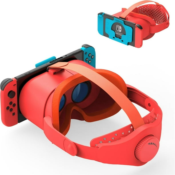 Auricular VR ajustable para Nintendo Switch y modelo OLED - Gafas con lente ajustable y correa Elite, gafas 3D para mejorar la experiencia de juego.-Naranja y azul