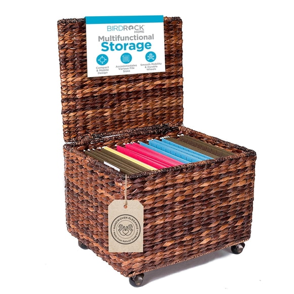 Archivador con ruedas de seagrass BIRDROCK HOME 45x37x33 cm