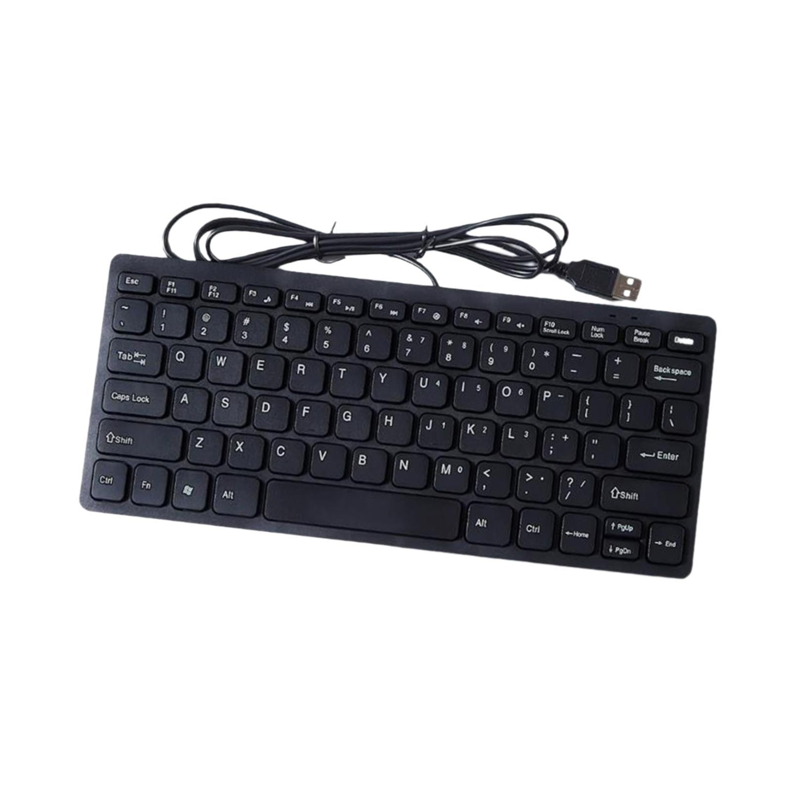 Magideal - Teclado Con Cable Usb, Pulsación Silenciosa, Práctico, Pequeño, Alta Confiabilidad, Moderno, 78 Teclas, Escritura Cómoda Para El Hogar, Portátil Y Negro