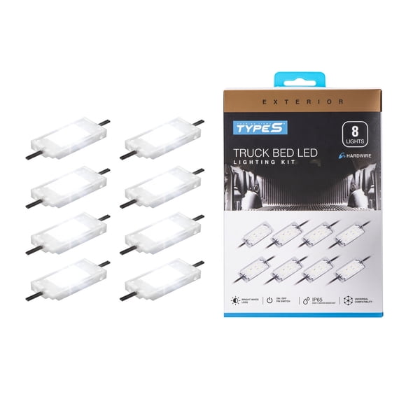 Kit LED Type S De 8 Luces Blancas IP65 Con Cinta 3M