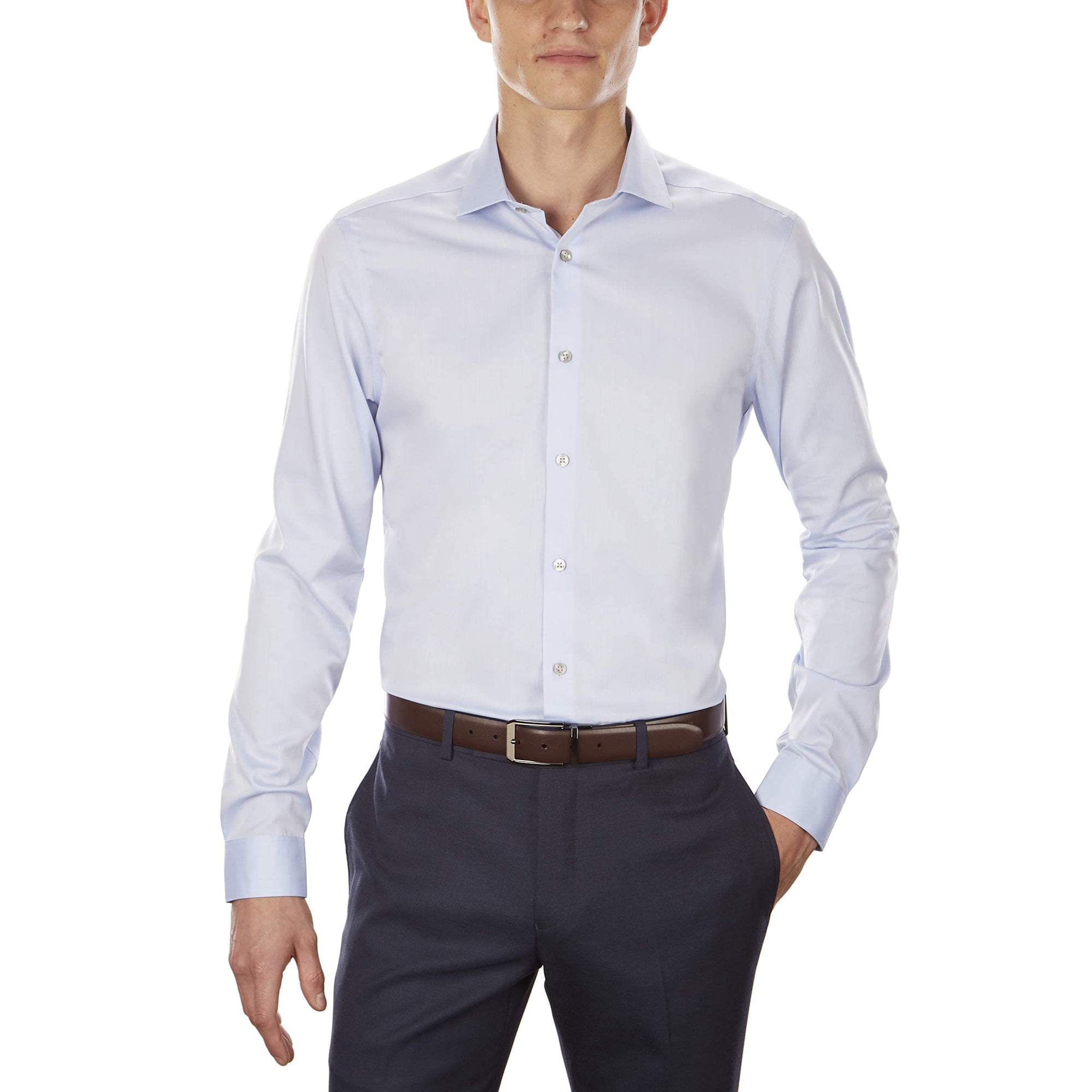 Camisa De Vestir Calvin Klein Con Cuello Personalizado Para Hombre, Azul