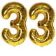 thumbnail image 1 of Globo con número EBAIJQUO 33, dorado, 40 pulgadas, para decoración de fiestas, 1 of 6