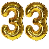 Globo Con Número Ebaijquo 33, Dorado, 40 Pulgadas, Para Decoración De Fiestas