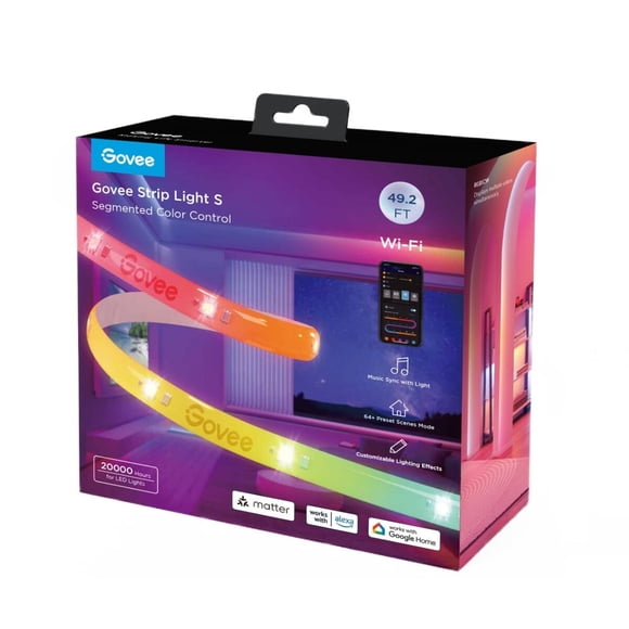 Tira LED Govee RGBICW 15 m WiFi Control App Alexa Google