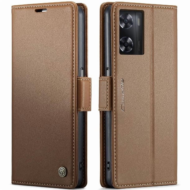 CaseMe tipo cartera OPPO A77 4G/A77S con cierre magnético, RFID, tarjetero, soporte, carga inalámbrica